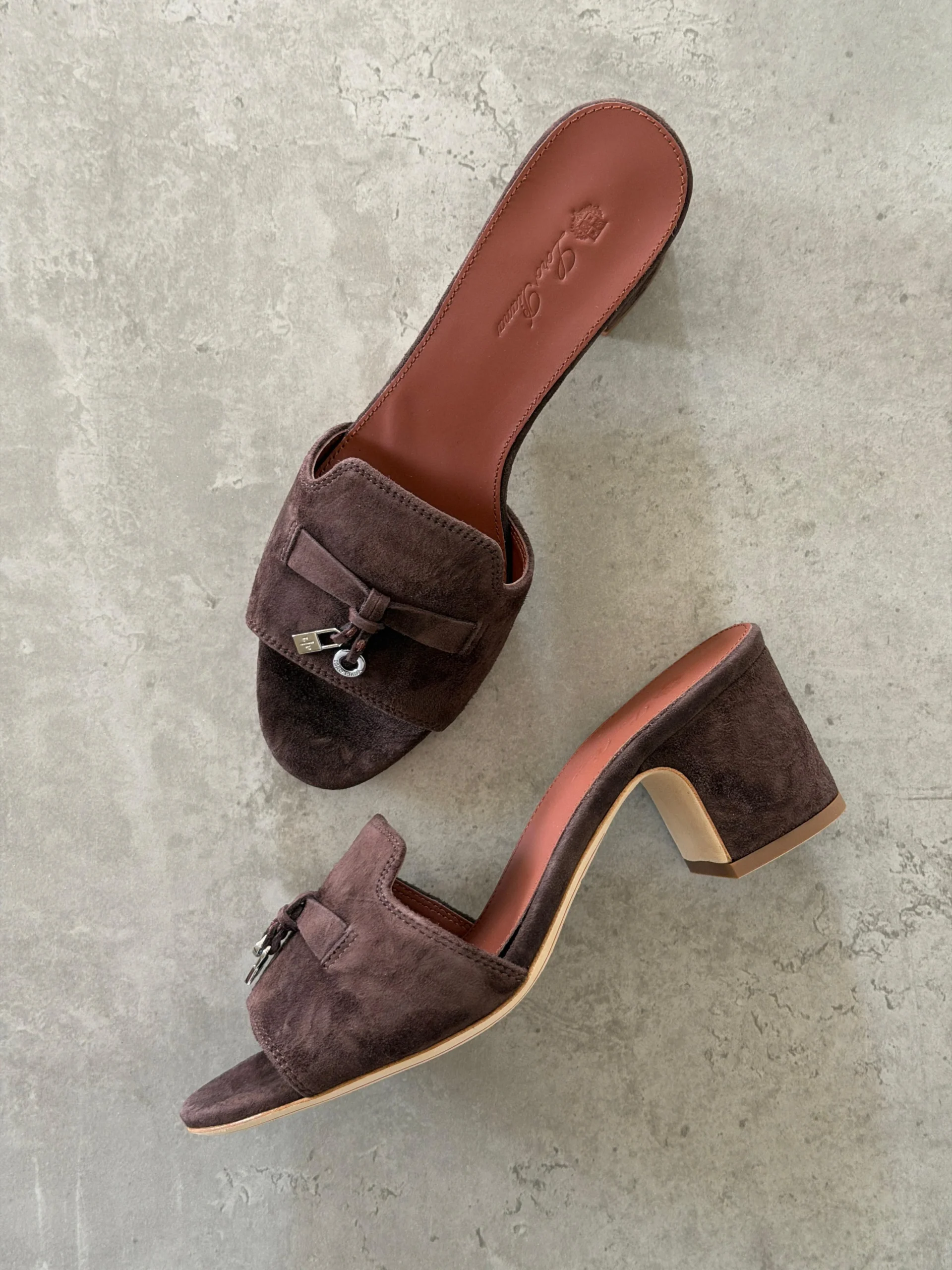 Loro Piana Summer Charms 55 Mule Sandals in Suede Goatskin - Image 2