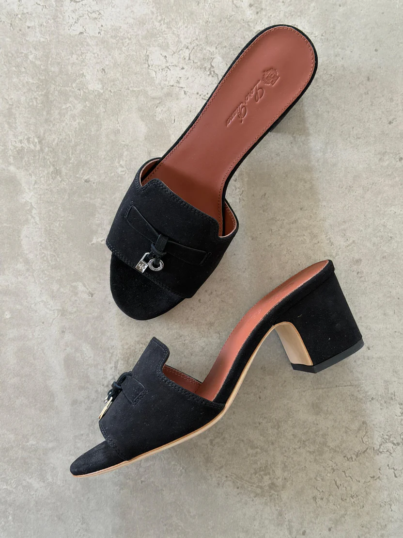 Loro Piana Summer Charms 55 Mule Sandals in Suede Goatskin - Image 4
