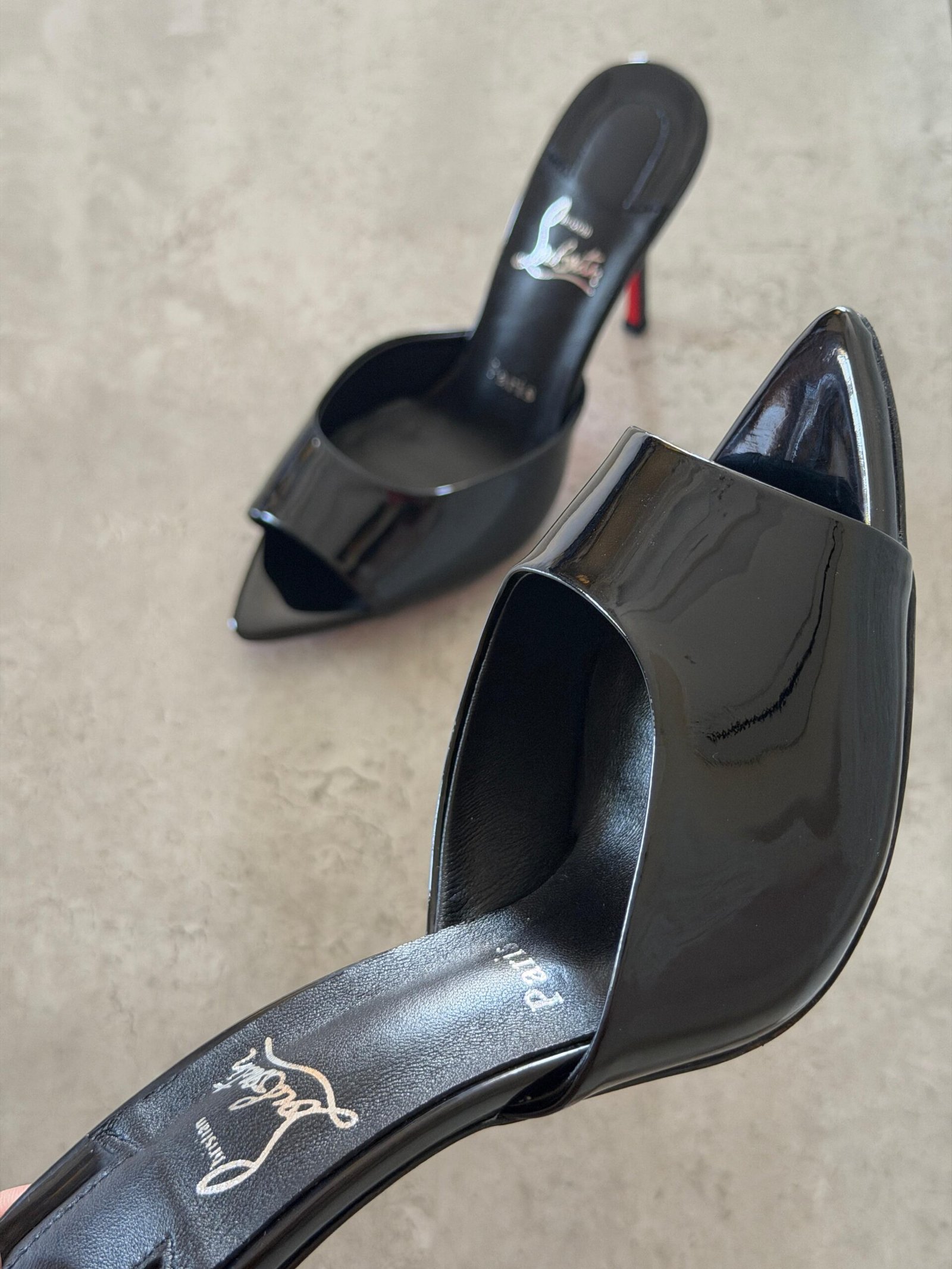 Christian Louboutin Black Me Dolly 100 Mule Sandals - Image 7