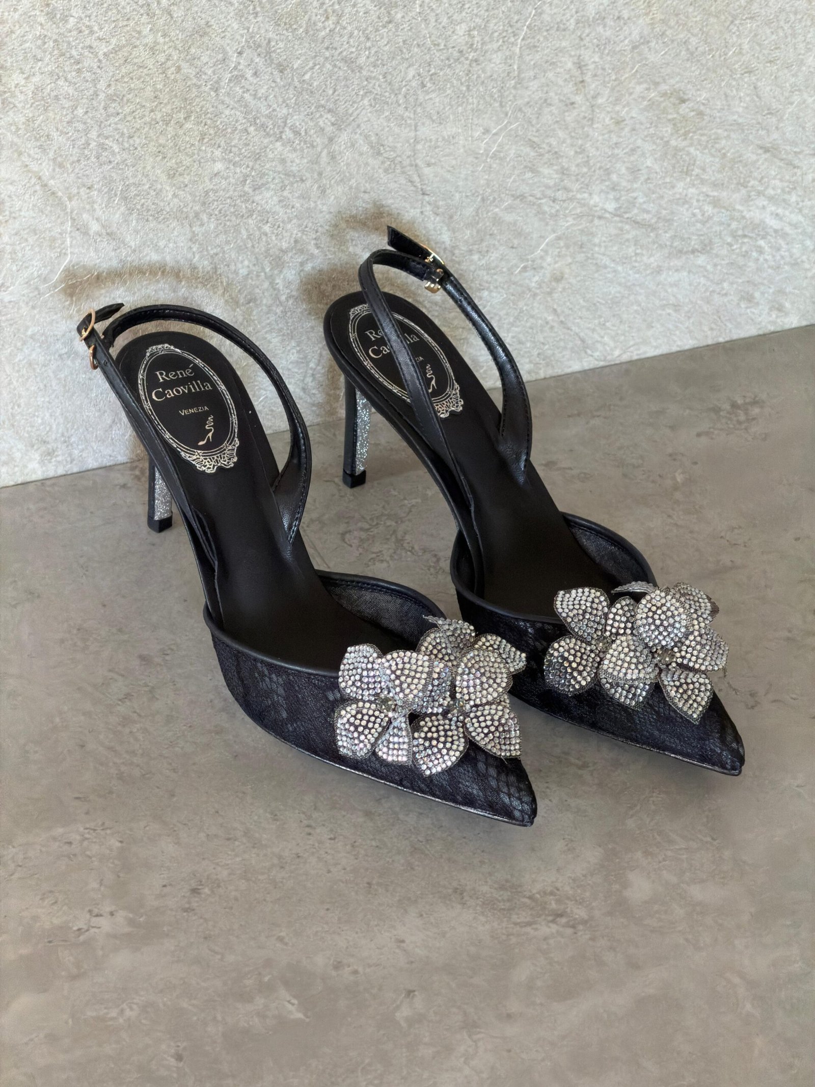 René Caovilla Neutral Peach Flower 80 Sandals - Image 9