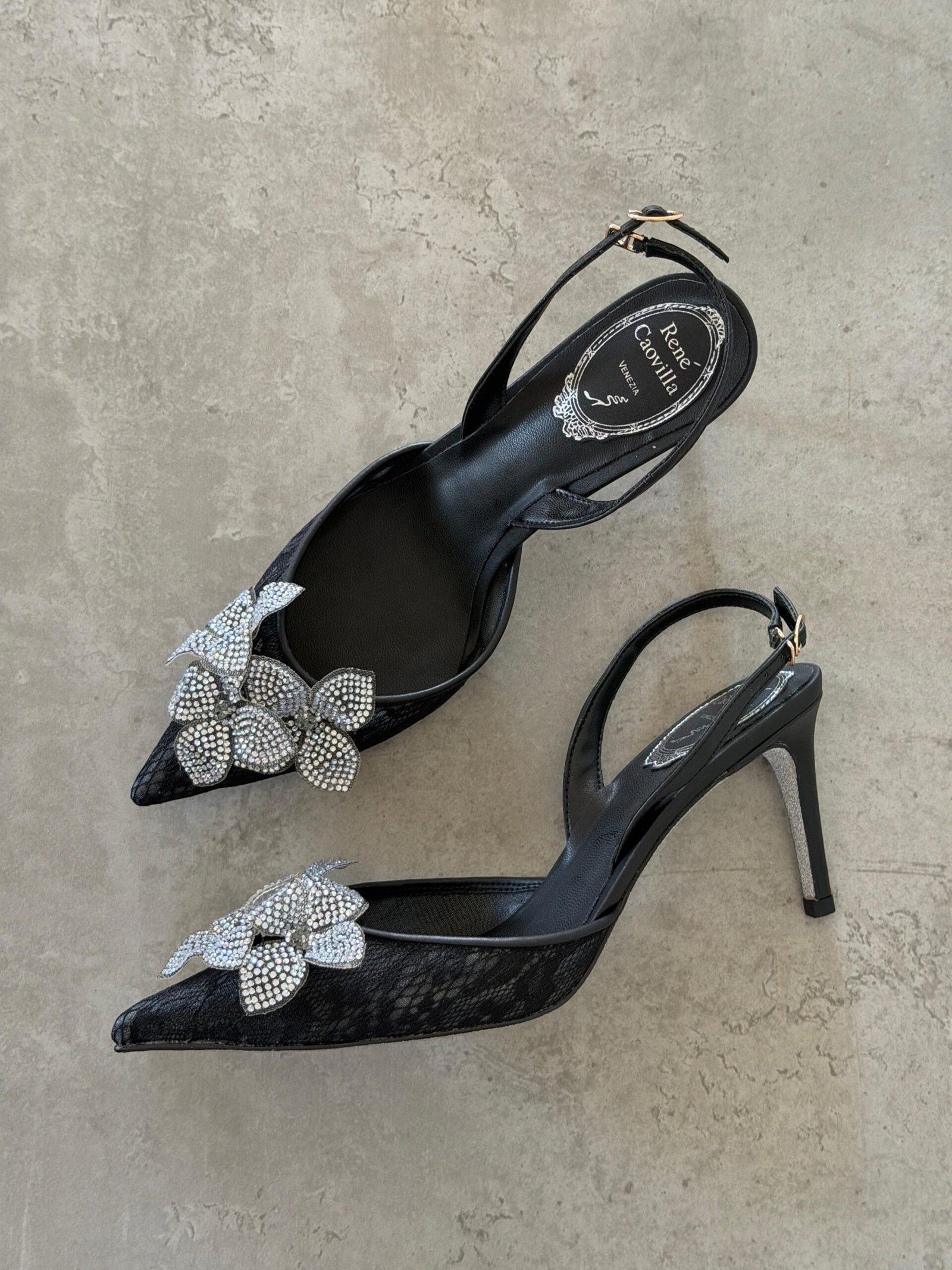 René Caovilla Neutral Peach Flower 80 Sandals - Image 8