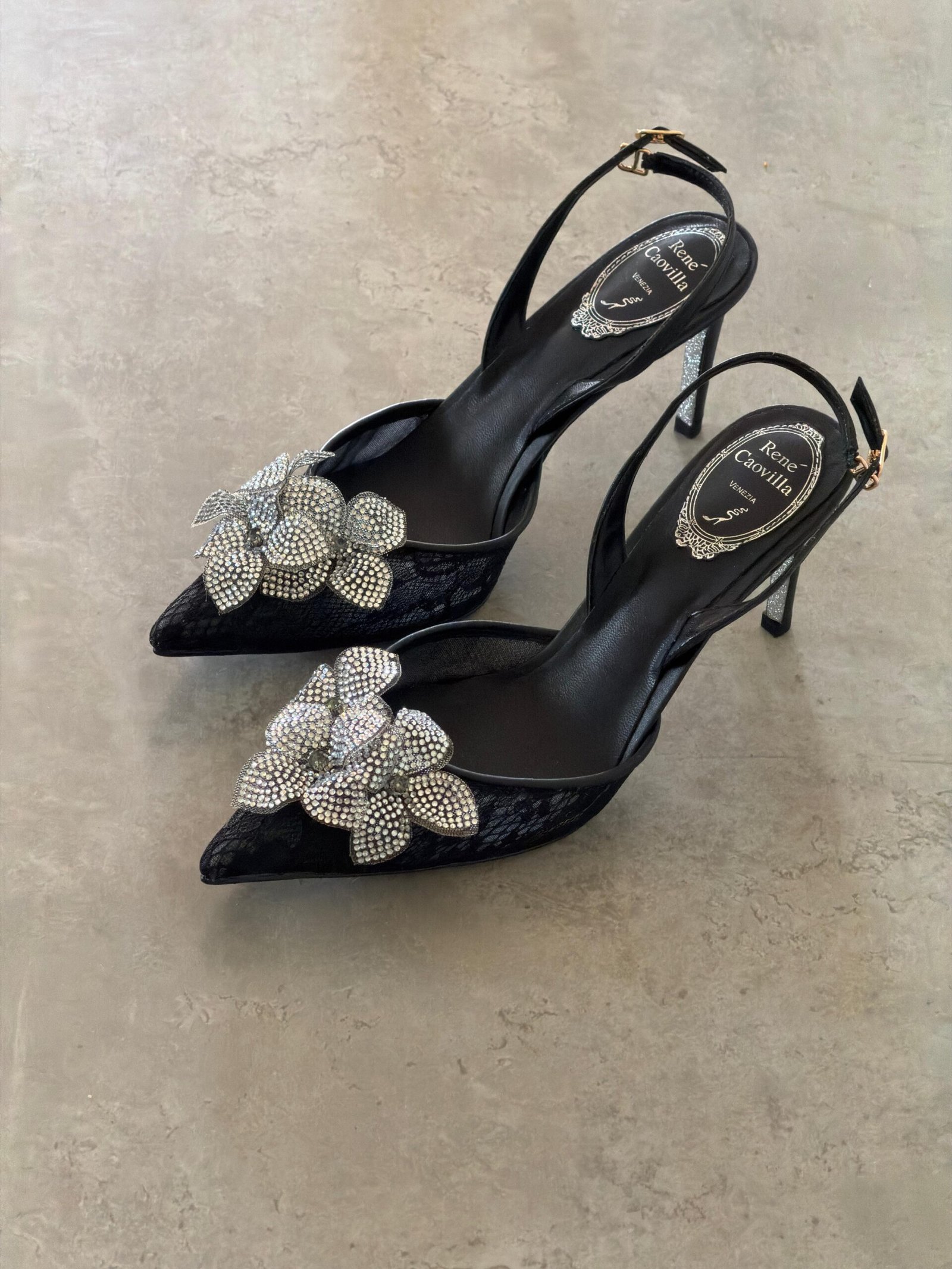 René Caovilla Neutral Peach Flower 80 Sandals - Image 6