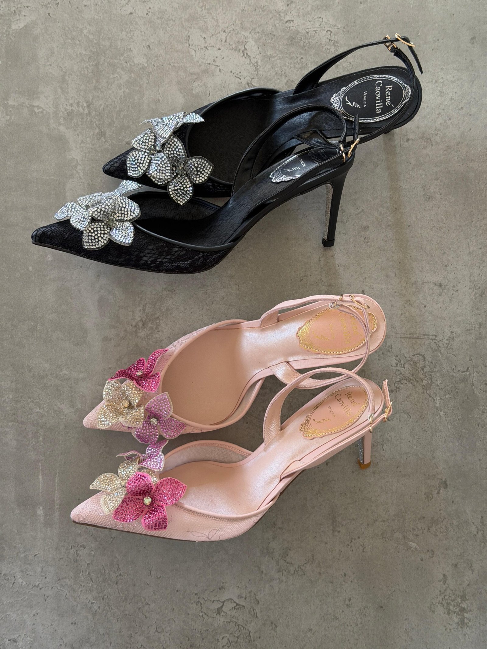 René Caovilla Neutral Peach Flower 80 Sandals - Image 2