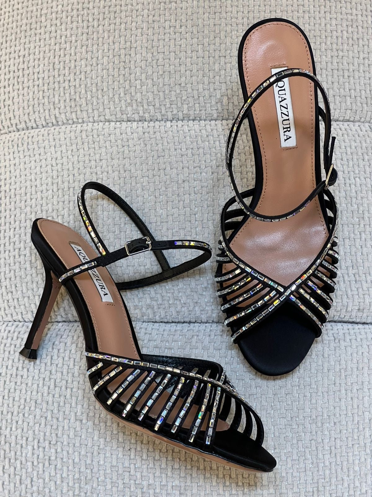 Aquazzura Hold Me Embellished Stiletto Sandals - Image 4
