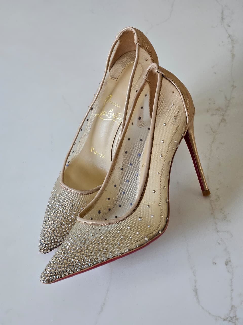 Christian Louboutin Mesh Follies Strass Pumps - Image 2