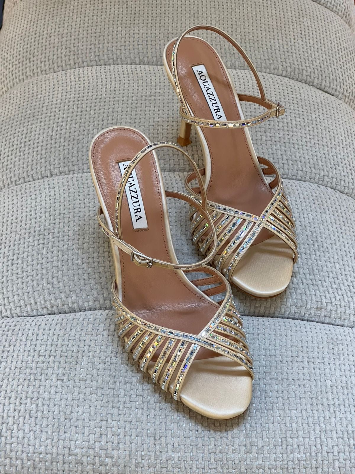 Aquazzura Hold Me Embellished Stiletto Sandals - Image 3