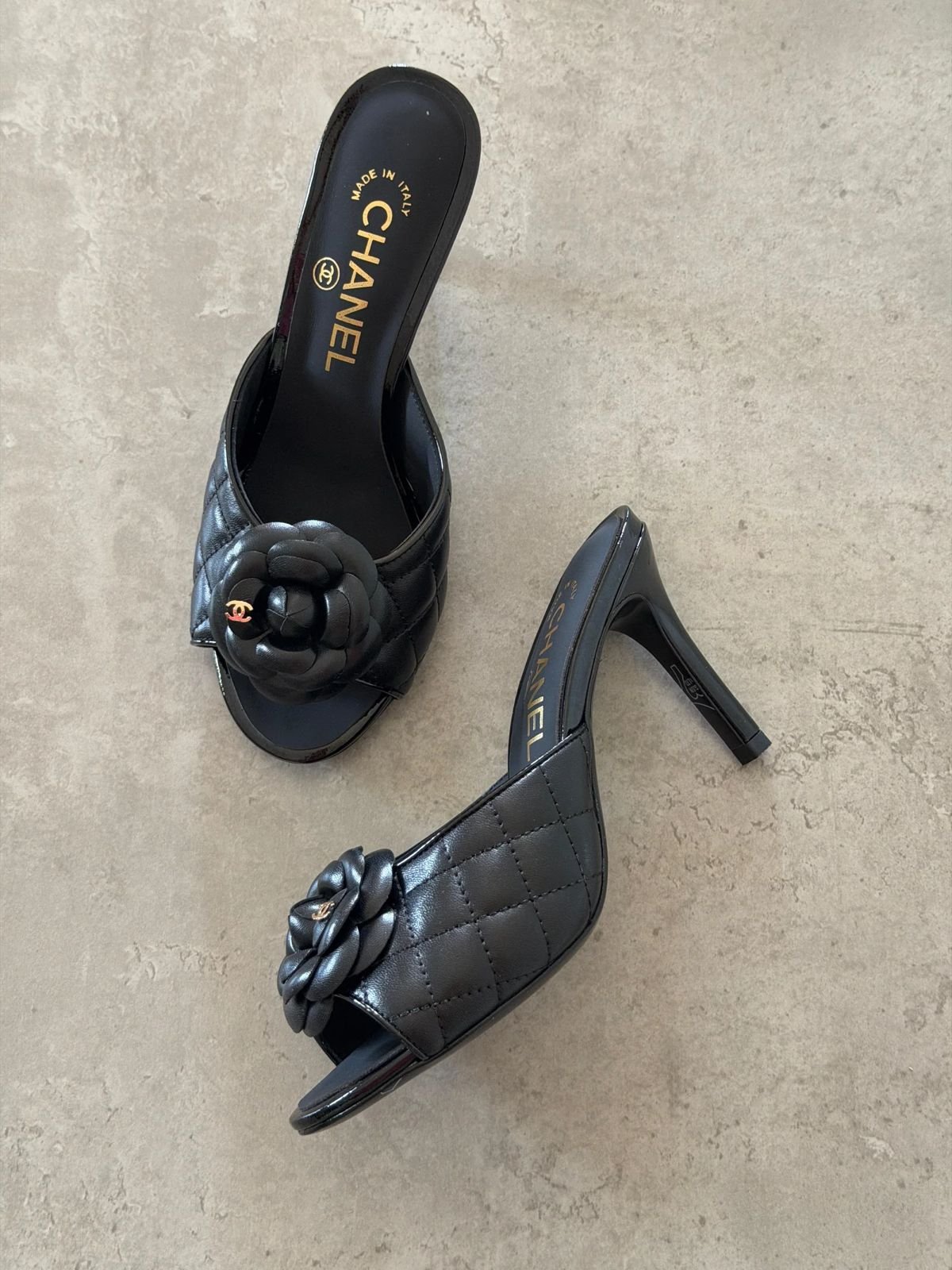 Chanel Camellia Quilted Mules - Image 2