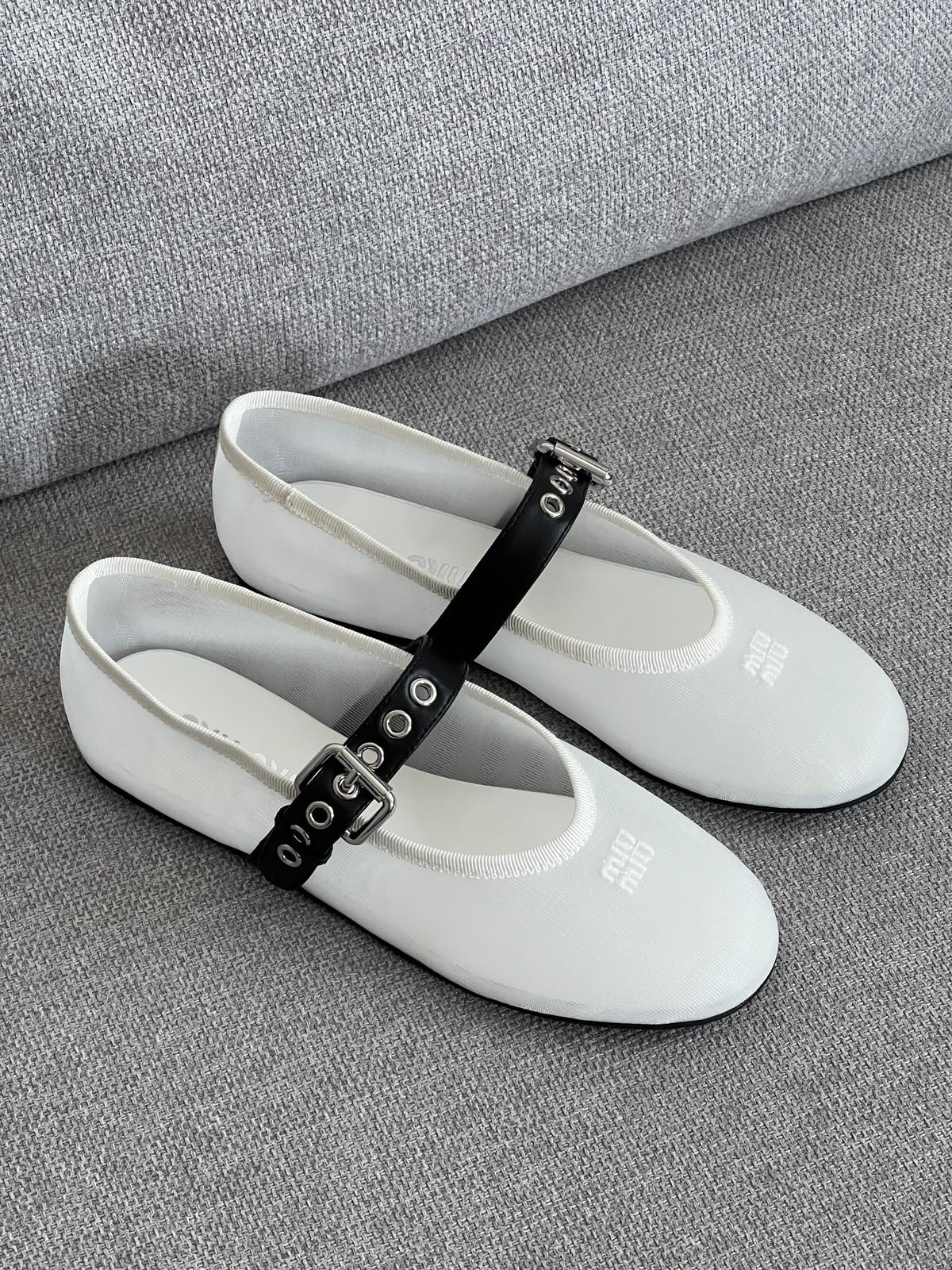 Miu Miu Mesh Fabric Ballerinas