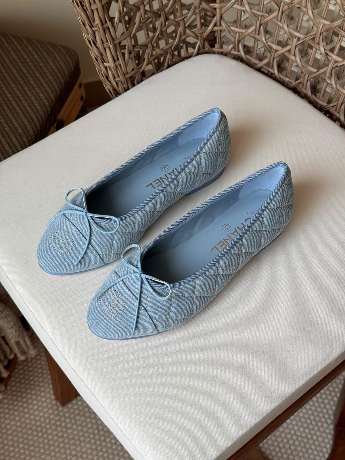 Chanel quilted denim ballerina - Image 2