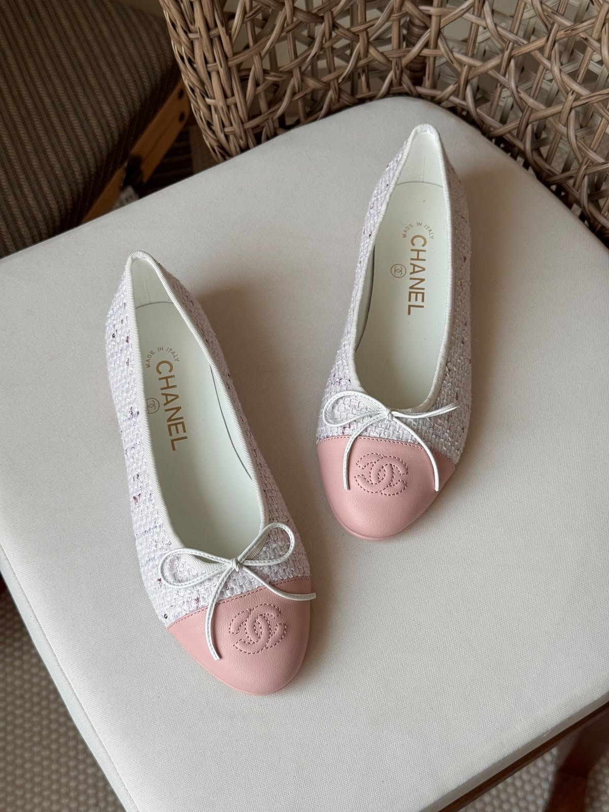 Chanel tweed ballerina
