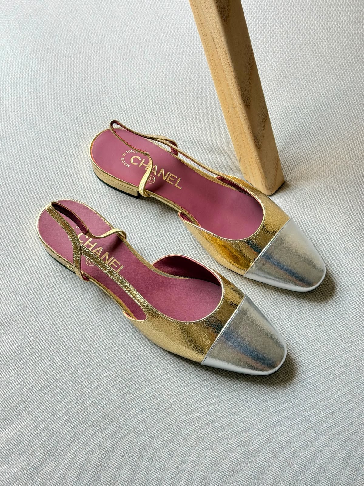 Chanel crackled flats