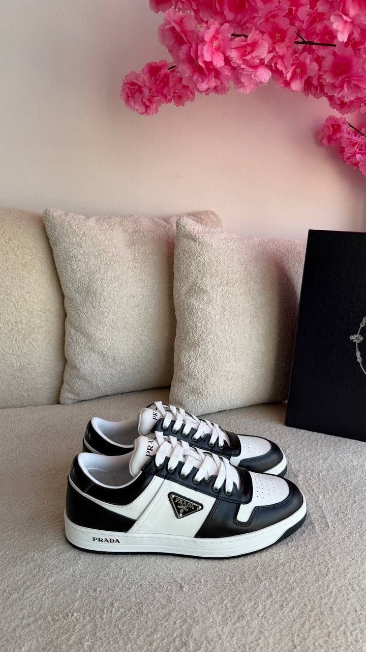 Prada Downtown Leather Sneakers - Image 4
