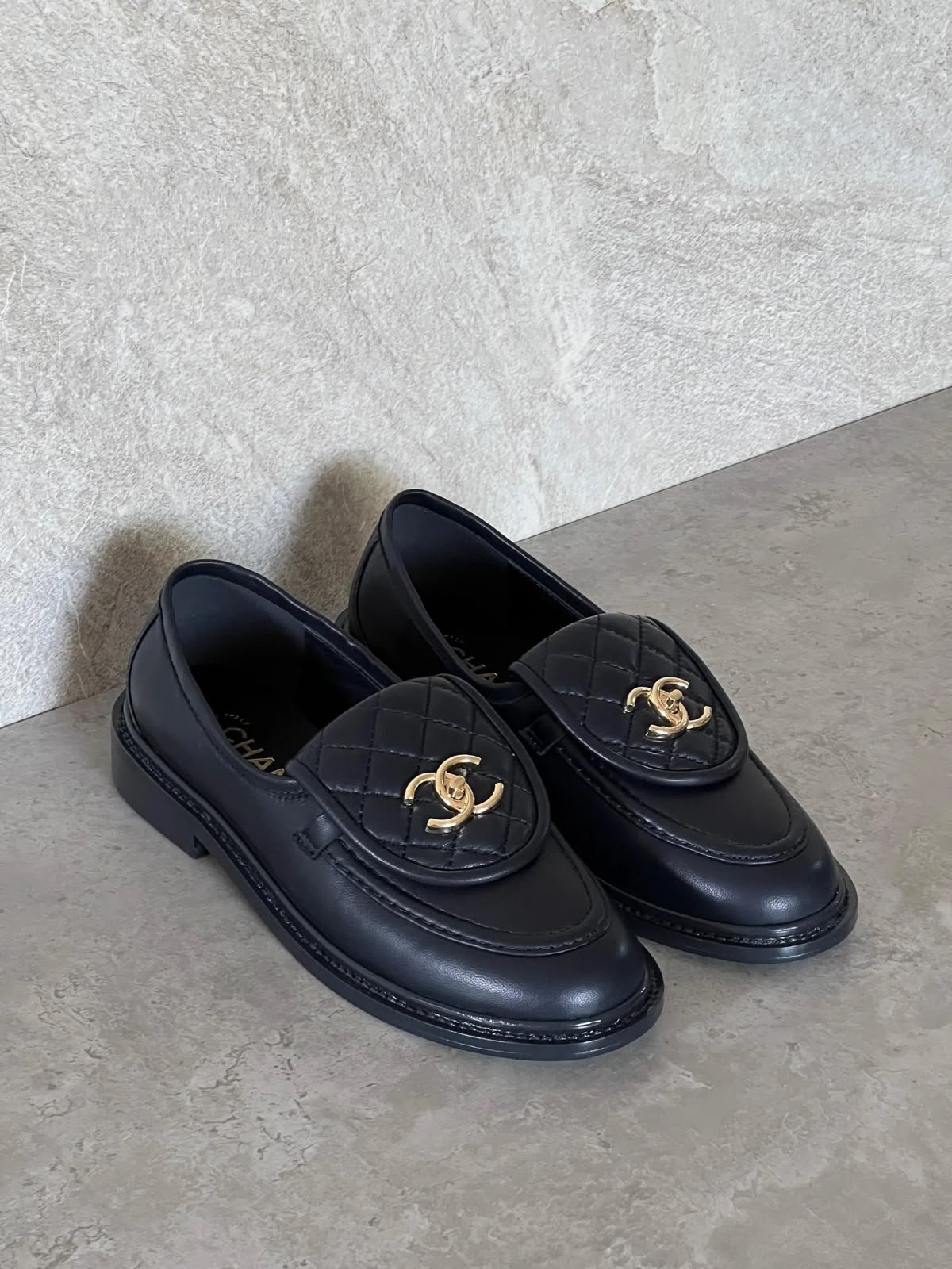 Chanel Quilted Lambskin Loafers - Image 2